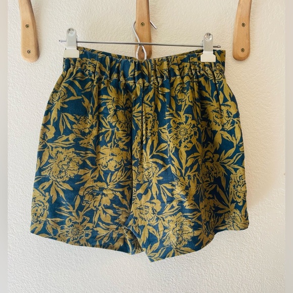Madewell Printed Linen Clean Pull-On Shorts in Deep Shadow Size XXS - Picture 3 of 3